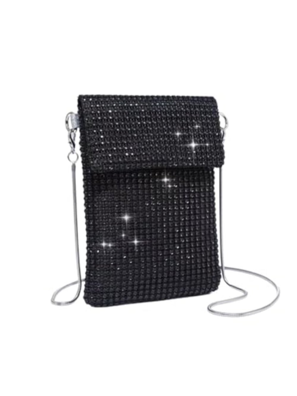 Glitter Rhinestone Sequin Crossbody Evening Bag Shiny Mini Shoulder Purse